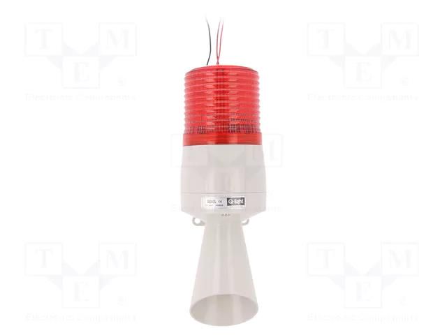 Signaller: lighting-sound; 24VDC; LED; red; IP54; Ø86x233mm; S60AD QLIGHT S60ADL-24-R