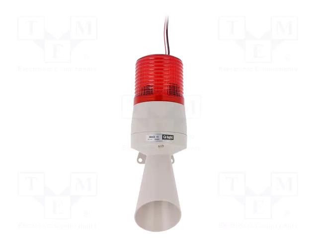 Signaller: lighting-sound; 24VDC; xenon arc lamp; red; IP54; S60AD QLIGHT S60ADS-24-R