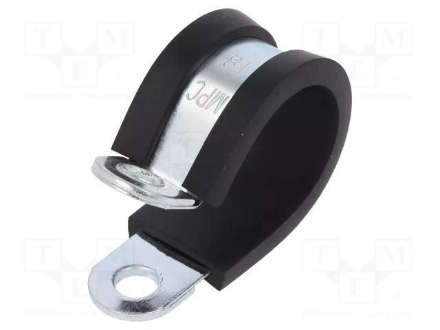 Fixing clamp; ØBundle : 18mm; W: 12mm; steel; Cover material: EPDM MPC INDUSTRIES MPC-LKD11812