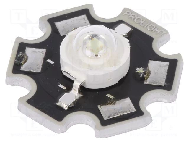 Power LED; green; STAR; 130°; 700mA; 515÷535nm; 168.4÷192lm; 3W ProLight Opto PM2E-3LGS-SD