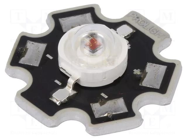 Power LED; red; STAR; 130°; 700mA; 613.5÷631nm; 99.6÷129.5lm; 3W ProLight Opto PM2E-3LRS-SD