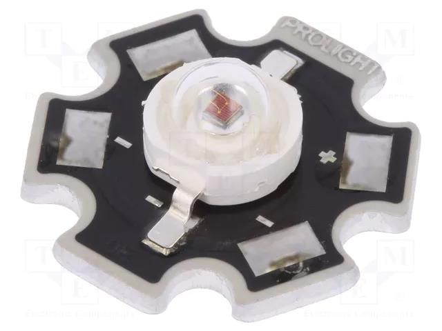 Power LED; red; STAR; 130°; 350mA; 613.5÷631nm; 51.7÷58.9lm; 1W ProLight Opto PM2E-1LRS