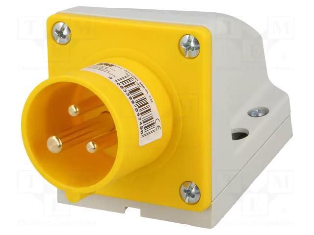 Connector: AC supply; socket; male; 16A; 110VAC; IEC 60309; IP44 PCE 513-4
