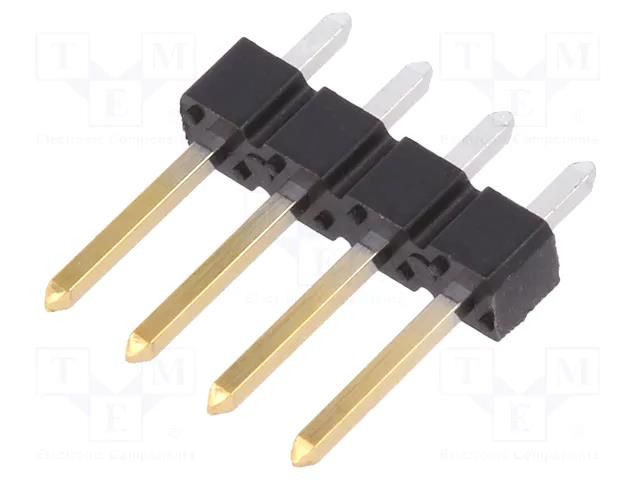 Connector: pin strips; pin header; male; PIN: 4; BERGSTIK II; THT AMPHENOL COMMUNICATIONS SOLUTIONS 68000-204HLF