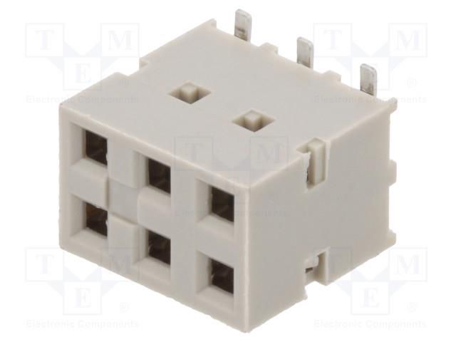 Connector: PCB to PCB; socket; female; PIN: 6; Dubox®; vertical; SMT AMPHENOL COMMUNICATIONS SOLUTIONS 89898-303ALF