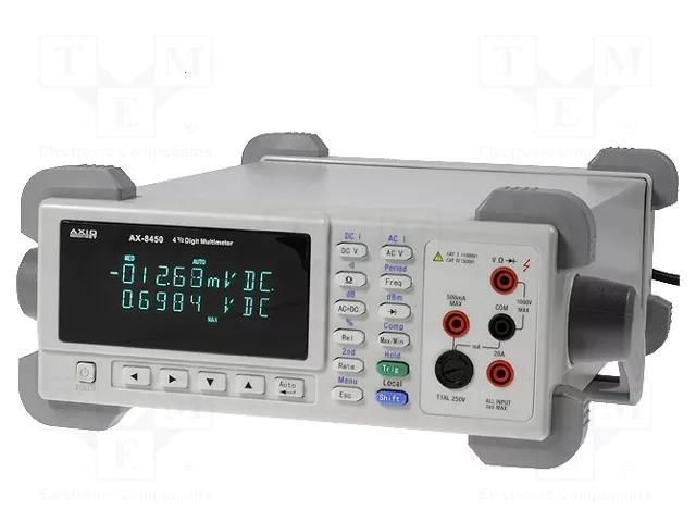 Benchtop multimeter; LCD; 4,5 digit; Sampling: 25x/s; 100÷240VAC AXIOMET AX-8450A