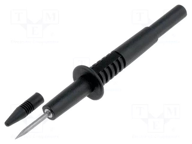 Measuring tip; 10A; black; Tip diameter: 2mm; Socket size: 4mm AXIOMET AX-CP-05-B