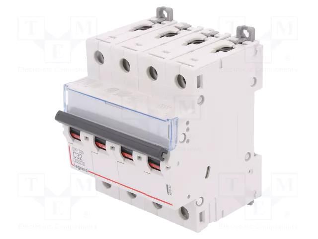 Circuit breaker; 400VAC; Inom: 32A; Poles: 4; Charact: C; 6kA; IP20 LEGRAND 407931