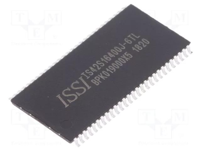IC: DRAM memory; 64MbDRAM; 4Mx16bit; 166MHz; 6ns; TSOP54 II; 0÷70°C ISSI IS42S16400J-6TL