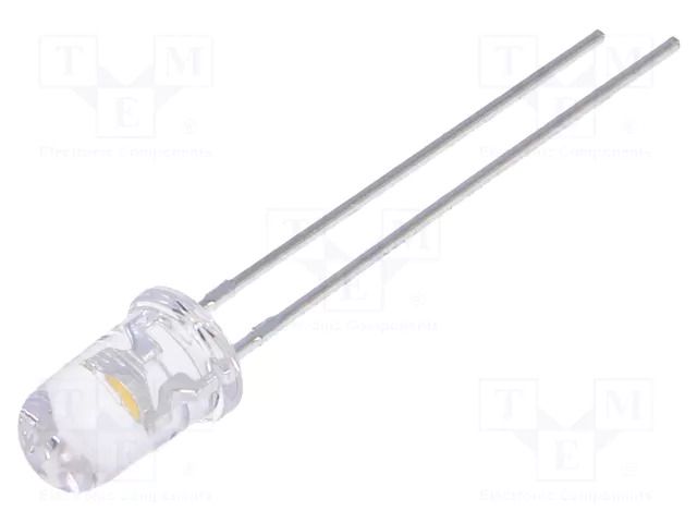 LED; white warm; 5mm; 5000÷8500mcd; 30°; Front: convex; 2.6÷3.6VDC LUCKYLIGHT LL-504WC2V-W6-3PD