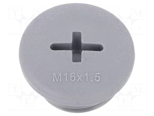Stopper; M16; 1.5; polyamide; dark grey; Thread: metric; 7mm; 10pcs. ALPHA WIRE HPM16-SL080
