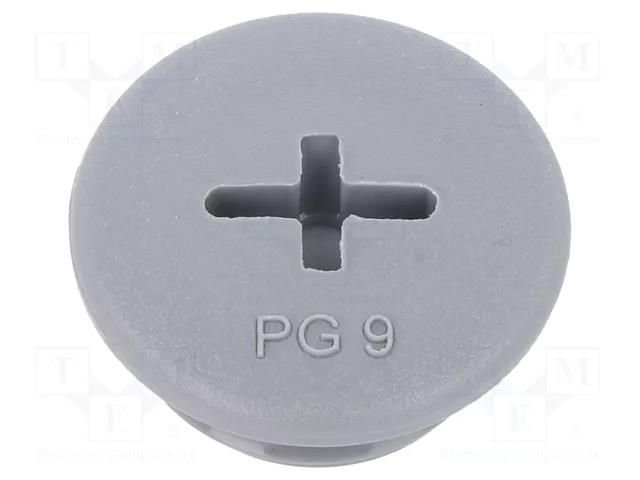 Stopper; PG9; polyamide; dark grey; Thread: PG; 6mm; 10pcs. ALPHA WIRE HPP9-SL080