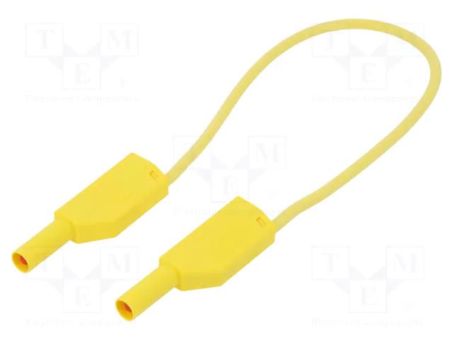 Test lead; 19A; banana plug 4mm,both sides; Urated: 1kV; yellow STÄUBLI SLK410-E/N/S-02524