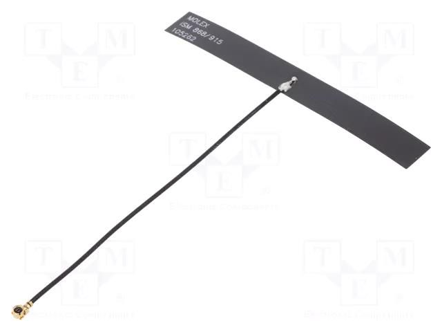 Antenna; ISM,RF,ZigBee; 1.4dBi; linear; for ribbon cable; U.FL MOLEX 1052620001