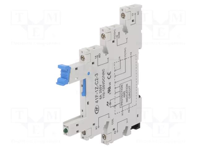 Socket; PIN: 5; 6A; 250VAC; for DIN rail mounting; screw terminals HONGFA RELAY 41F-1Z-C2-3