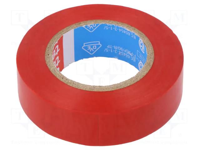 Tape: electrical insulating; W: 50mm; L: 25m; Thk: 0.15mm; red; 240% TESA 53988-50/25-RD