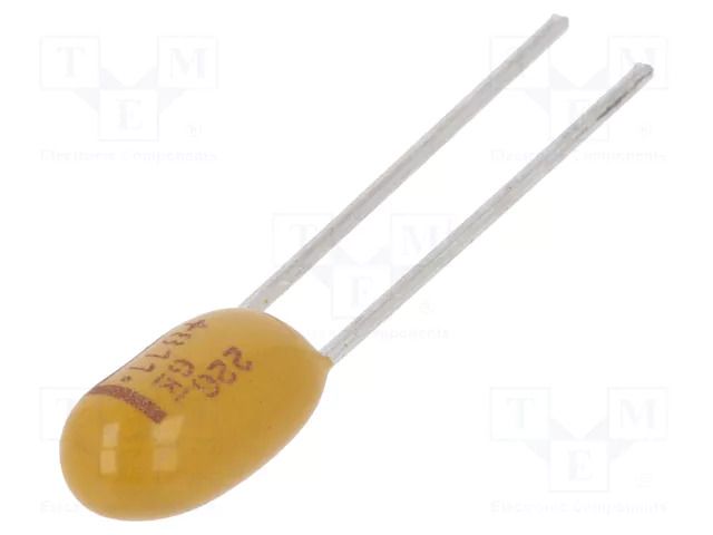 Capacitor: tantalum; 22uF; 6.3VDC; THT; ±10%; -55÷125°C; T356 KEMET T350D226K006AT