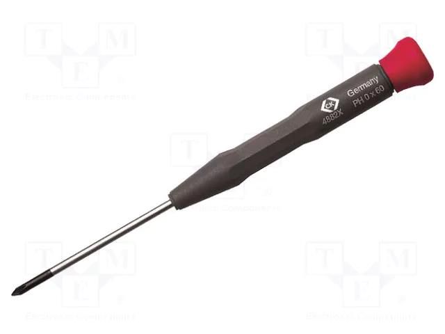 Screwdriver; Phillips; PH0; Blade length: 60mm; Overall len: 157mm C.K CK-4882-0/60