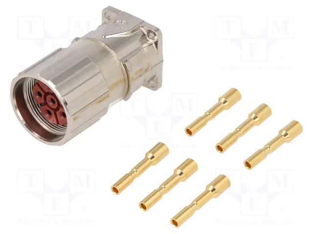 Connector: M23; socket; PIN: 6; female; crimped; straight; 25A; IP68 LAPP 76083000