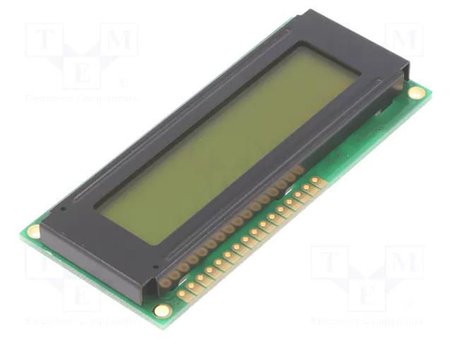 Display: LCD; alphanumeric; STN Positive; 16x2; 80x36x7.6mm; LED DISPLAY ELEKTRONIK DEM16220-SYH-PY