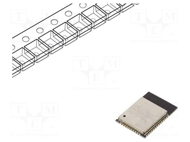 Module: IoT; Bluetooth: BLE; 20dBm; WiFi; PCB; SMD; 18x25.5x3.1mm ESPRESSIF ESP32-WROOM-32D-8