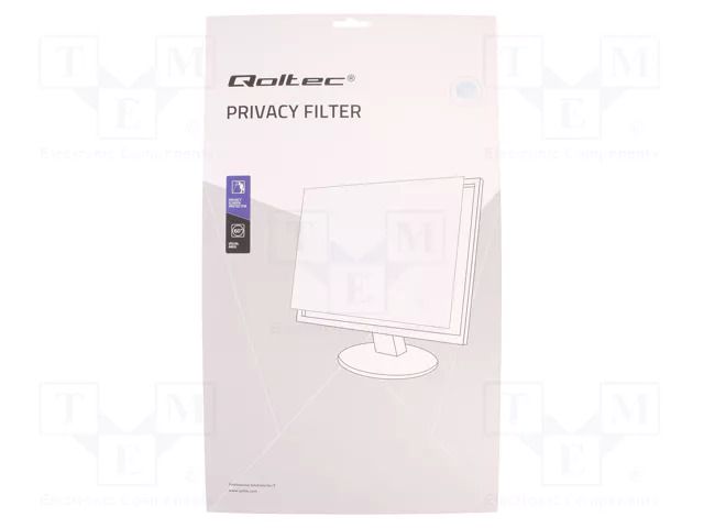 GDPR privacy filter; natural (transparent); Thk: 0.5mm; 27" QOLTEC QOLTEC-51064