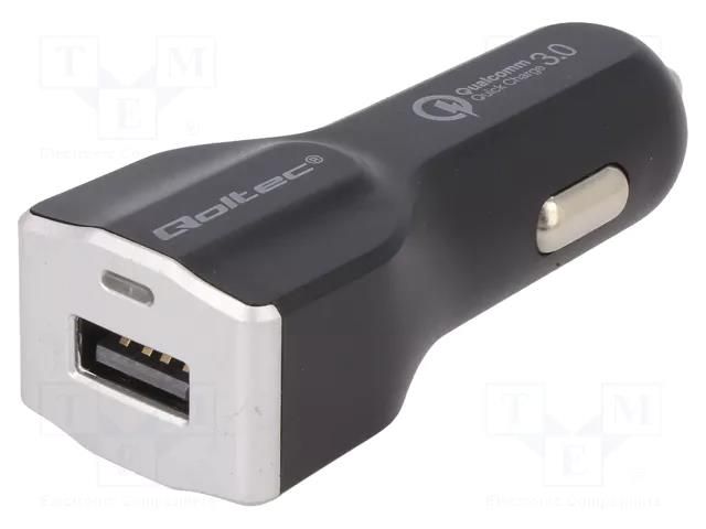 USB power supply; USB A socket; Sup.volt: 12÷24VDC; 5V/3A QOLTEC QOLTEC-50140