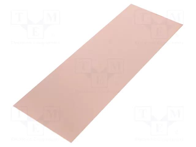 Laminate; CEM3; 1.5mm; L: 100mm; W: 280mm; Coating: copper SOLDER PEAK LAM100X280C31.5