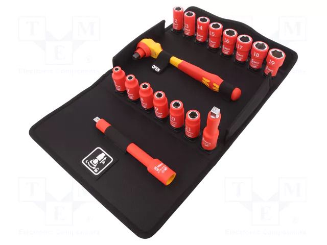 Wrench-set; socket bits; 3/8"; 1kV; 17pcs. WERA WERA.8100SB/VDE1