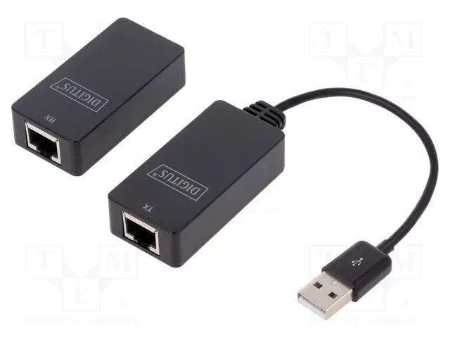 USB extender; USB 2.0; RJ45 socket x2,USB A socket,USB A plug DIGITUS DA-70141