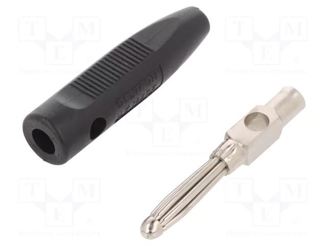 Connector: 4mm banana; plug; 16A; 50VDC; black; for cable; 2.5mm2 DELTRON 555-0100