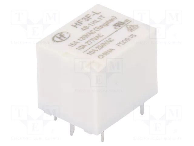 Relay: electromagnetic; SPST-NO; Ucoil: 48VDC; 15A; 10A/277VAC HONGFA RELAY HF3F-L/48-1HL1T