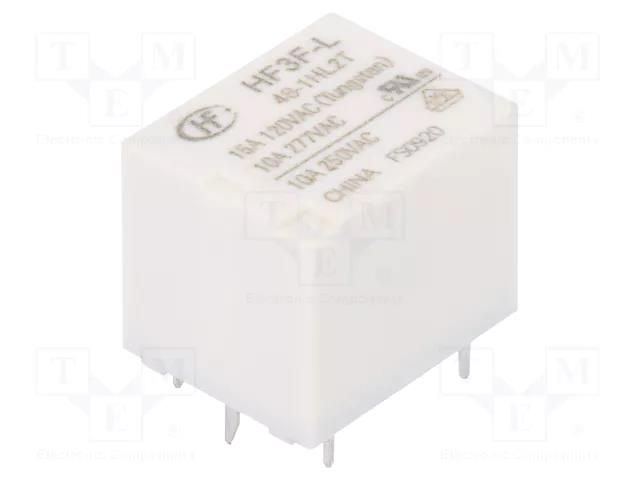 Relay: electromagnetic; SPST-NO; Ucoil: 48VDC; 15A; 10A/277VAC HONGFA RELAY HF3F-L/48-1HL2T