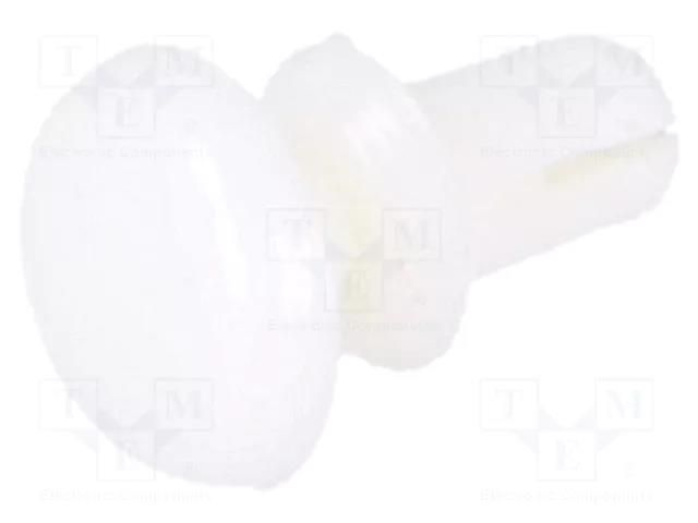 Rivet; polyamide; L.rivet: 3.2mm; Panel cutout diam: 2.1mm; white DREMEC DR8G4012.0X2.0W