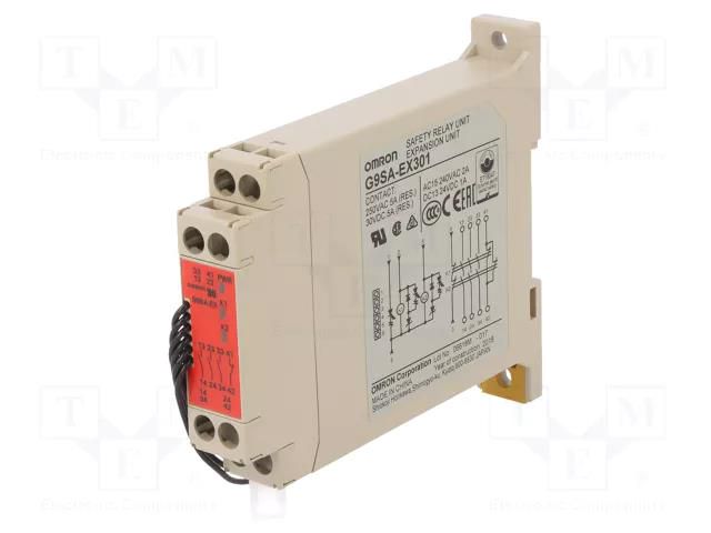 Module: extension; for DIN rail mounting; G9SA; -25÷55°C OMRON G9SA-EX301