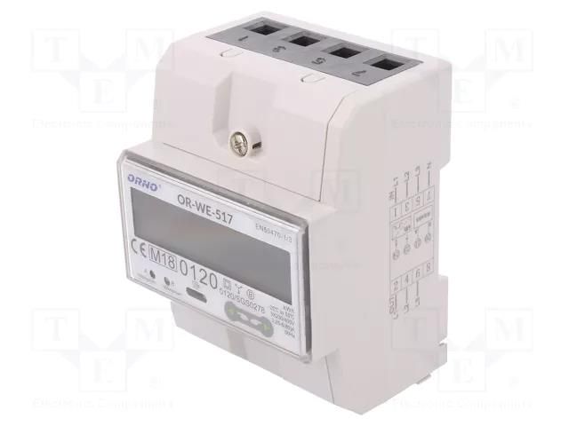 Controller; for DIN rail mounting; RS485 Modbus RTU; IP51; 0.4W ORNO OR-WE-517
