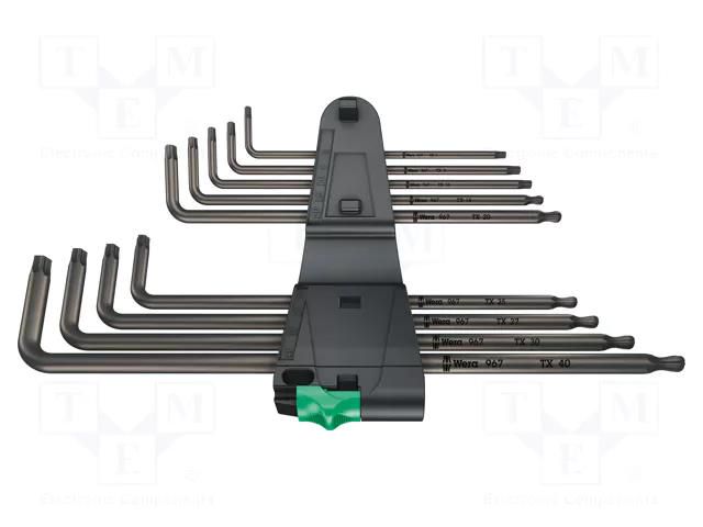 Wrench-set; Torx®; TX8,TX9,TX10,TX15,TX20,TX25,TX27,TX30,TX40 WERA WERA.967/9TX/XL