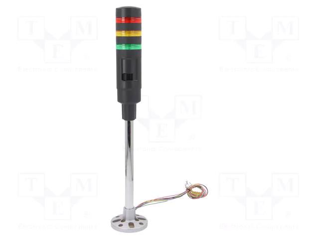 Signalling column; red/yellow/green; LED; 24VDC; 24VAC; IP54; LD6A IDEC LD6A-3PZQB-RYG