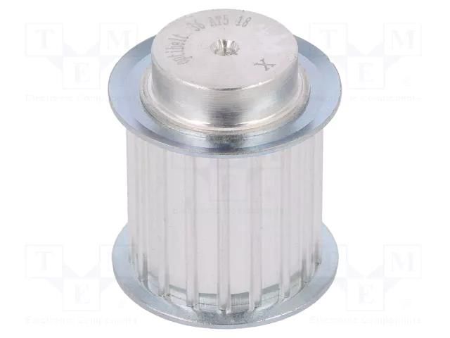 Belt pulley; AT5; W: 25mm; whell width: 36mm; Ø: 27.4mm; aluminium OPTIBELT 36-AT5-18-200ZA