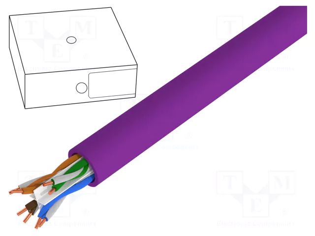Wire; U/UTP; 4x2x23AWG; 6; wire; Cu; Insulation: LSZH; violet; 100m DIGITUS DK-1613-VH-1