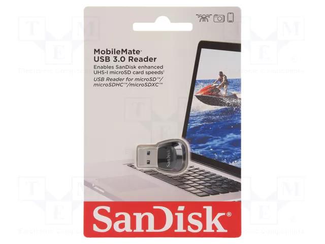 Card reader: memory; USB A plug; USB 3.0; black; 1.36Gbps SANDISK SDDR-B531-GN6NN