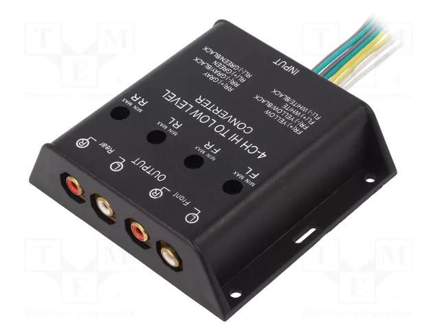 Hi-Level converter; gold-plated; 40W; Input: wires 4CARMEDIA 30.5000-04