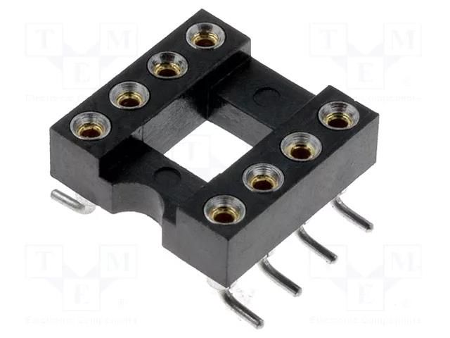 Socket: integrated circuits; DIP8; Pitch: 2.54mm; precision; SMT CONNFLY GOLD-8P-SMD