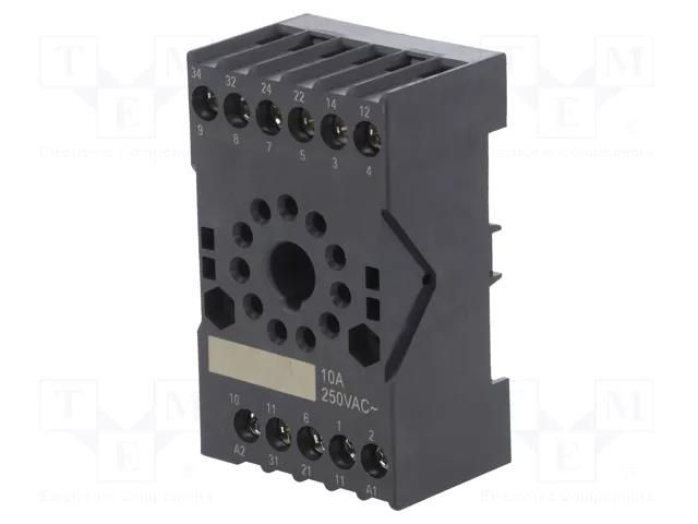 Socket; PIN: 11; 10A; 250VAC; on panel,for DIN rail mounting HONGFA RELAY 10FF-3Z-C3