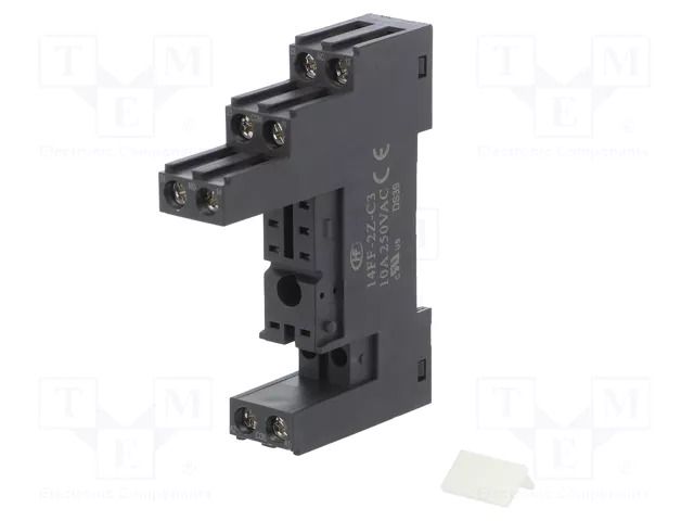 Socket; PIN: 8; 10A; 250VAC; on panel,for DIN rail mounting HONGFA RELAY 14FF-2Z-C3