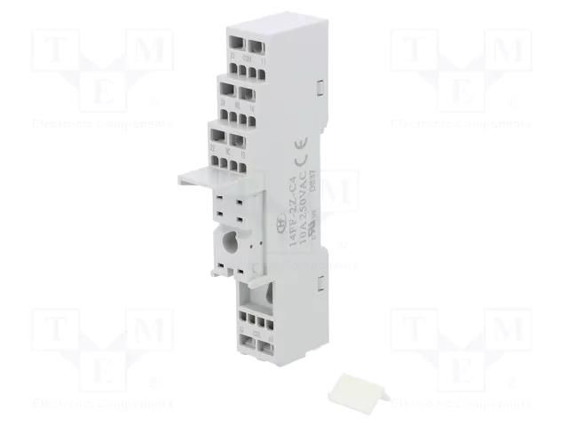 Socket; PIN: 8; 10A; 250VAC; for DIN rail mounting; spring clamps HONGFA RELAY 14FF-2Z-C4