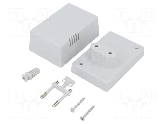 Enclosure: for power supplies; X: 54mm; Y: 81mm; Z: 46mm; ABS; grey KRADEX Z10AJ-ABS