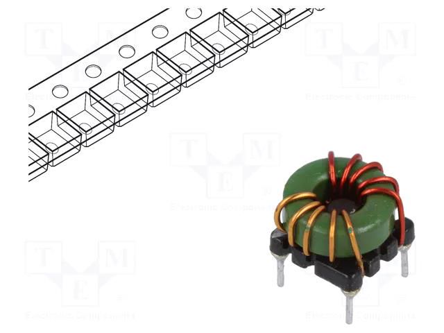 Inductor: wire; THT; 55uH; 8.5mΩ; ±35%; 11.7x11.7x8.8mm; 5.7A TRACO POWER TCK-076