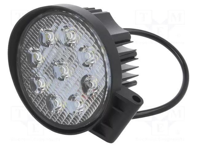 Lamp: working; 27W; 6500K; IP67; Light source: LED x9; 1400lm ELTA EB8005