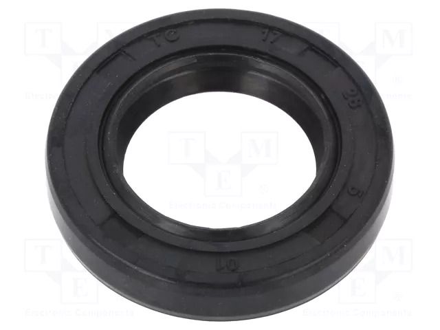 Oil seal; NBR caoutchouc; Thk: 5mm; -40÷100°C; Shore hardness: 70 ORING USZCZELNIENIA TECHNICZNE S-17X28X5-AOTC-N
